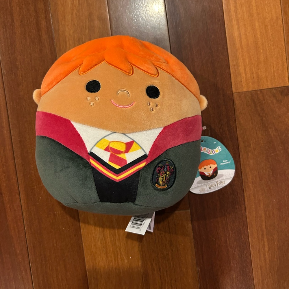 Squishmallows 6.5"" Harry Potter Ron Weasley, Medium, Black